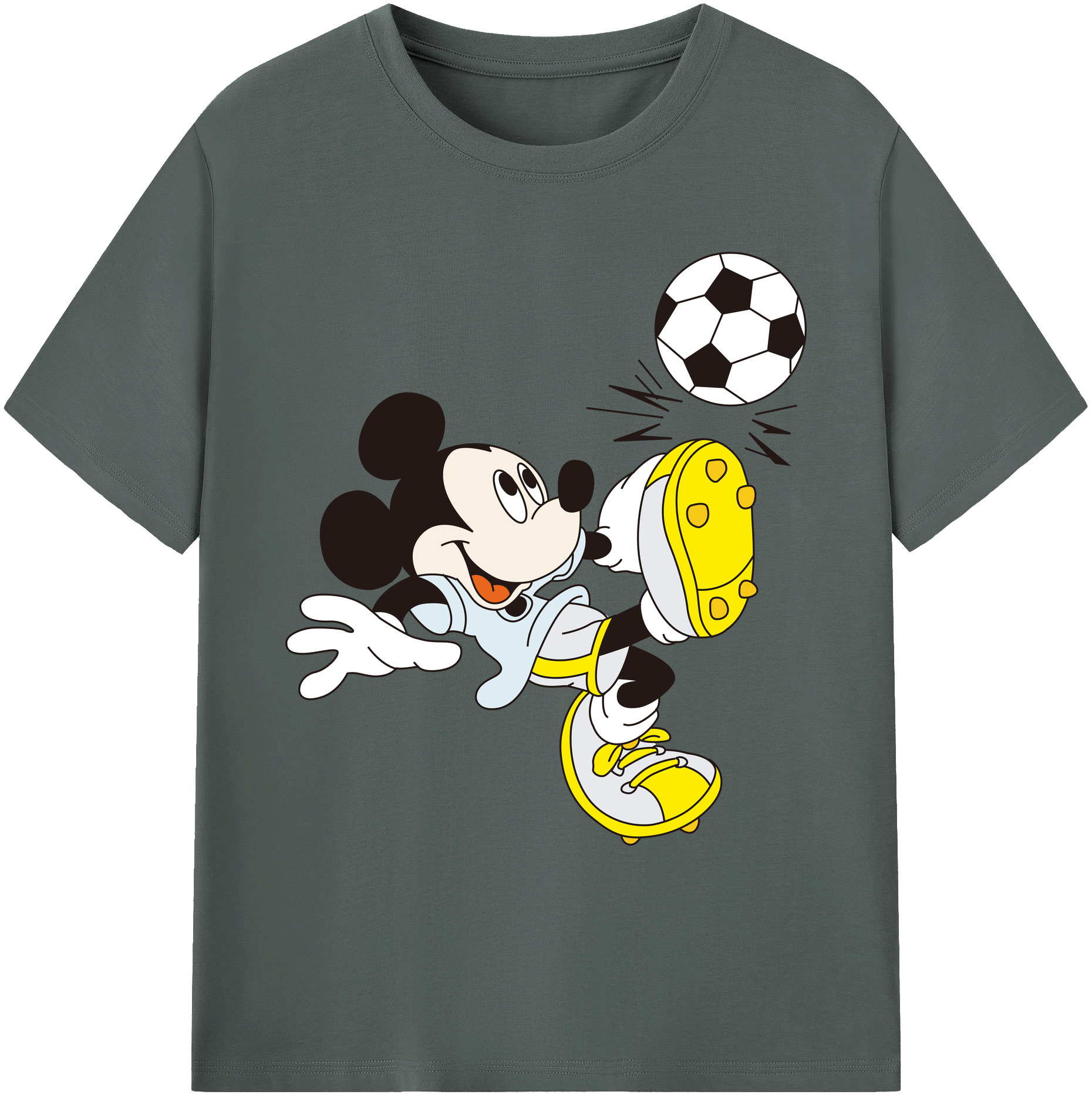 ミッキーマウス Mickey Mouse 綿100％ メンズ半袖Tシャツ｜肌触りやわらか＆通気性